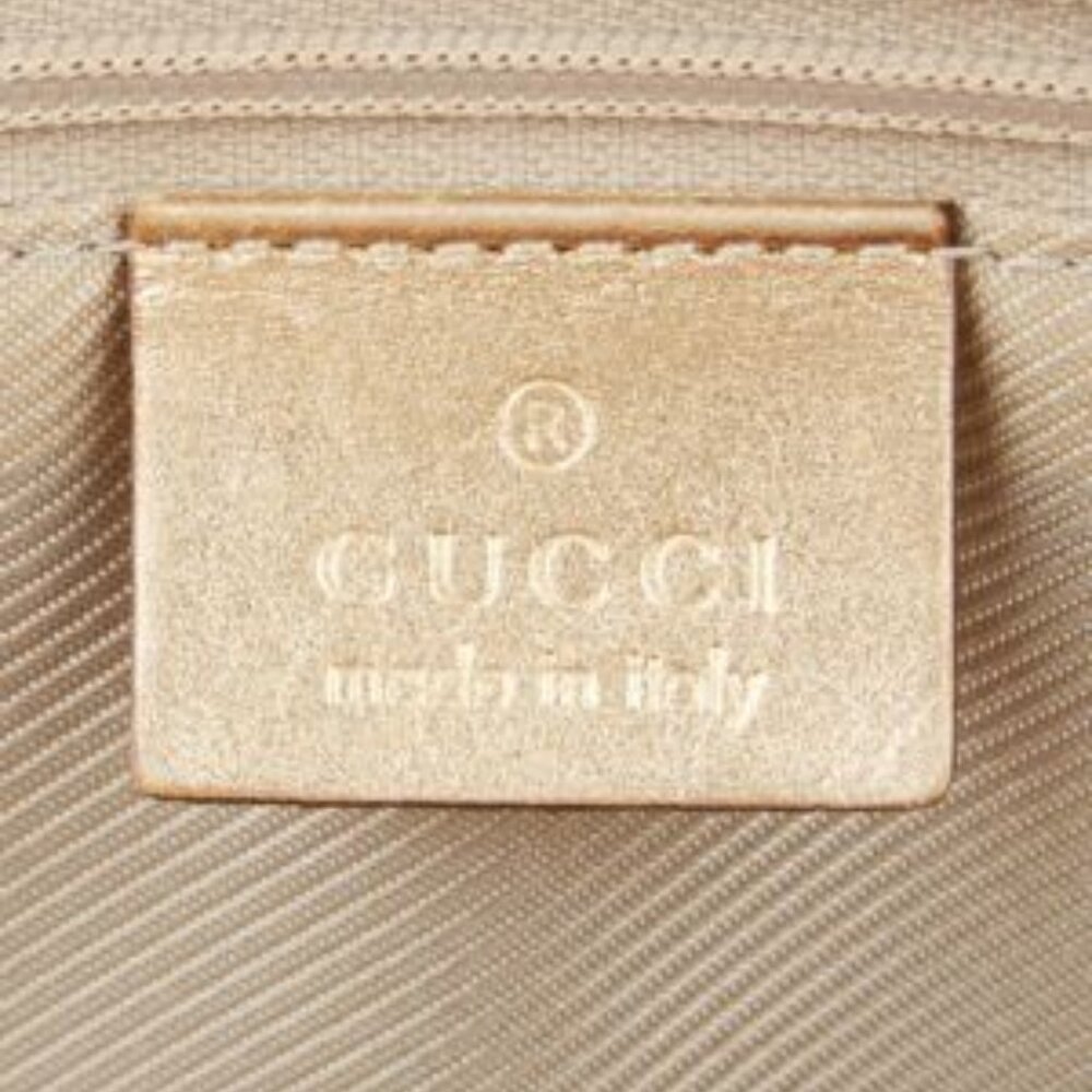 SALE! Vintage Gucci Princy GG Logo Gold Bowler Boston Bag Satchel Canvas Leather - Picture 5 of 16